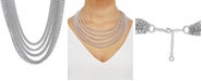 Macy's Multi-Row Curb Link 19-1/2" Statement Necklace in Sterling Silver